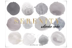 Light Gray Watercolor Circles Clipart Product Image 1