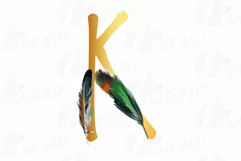 Tribal golden alphabet with feathers clip art, png files Product Image 19