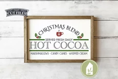 Hot Cocoa SVG Files, Farmhouse Christmas Sign SVG Product Image 1