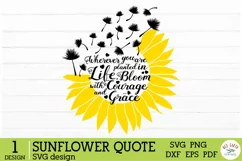 Sunflower quote saying SVG,Dandelion Sunflower rustic farm Product Image 2