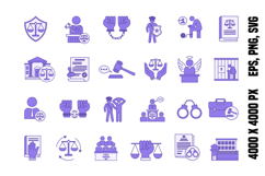 Colored Justice Icon Set Product Image 1