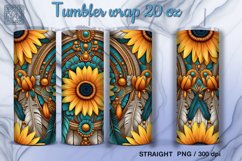 Seamless Sunflowers Tumbler Wrap Sublimation, 20 oz Product Image 2