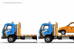 Car On A Tow Truck Near The Car Service Ad Billboards Mockup Product Image 3