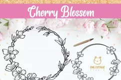 Cherry Blossom Wreath svg, Wedding Flowers SVG, Plum Blossom Product Image 7