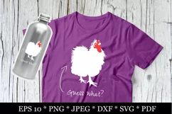 Guess what chicken butt SVG. Funny quotes. T-shirt designs Product Image 2