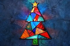 Colorful Stained Glass Tree Background Wallpaper Product Image 1