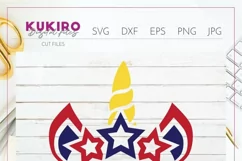 Unicorn with stars SVG - 4th of July kids cut file Product Image 2