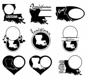 Louisiana Monograms SVG, JPG, PNG, DWG, CDR, EPS, AI Product Image 3
