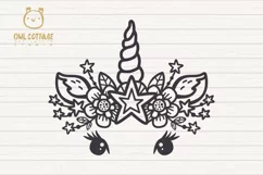 Unicorn Face Svg, Unicorn Cut File, Star Unicorn Product Image 5