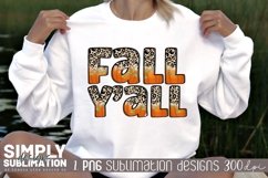 Fall Y’all Leopard Pumpkin Sublimation Png Product Image 2