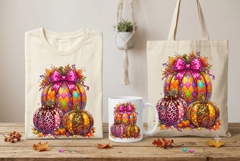 Colorful Decorative Halloween Pumpkins PNG Clipart Design Product Image 1