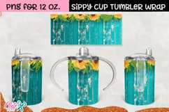 Wood and sunflower 12 Oz. and 20 Oz. Sippy cup tumblers Product Image 3