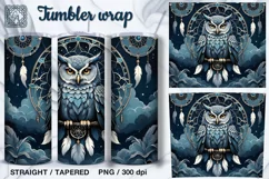 Owl Tumbler Sublimation, 20 oz Tumbler Wrap Product Image 1