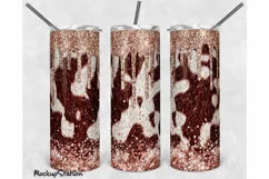 Cowhide Glitter 20oz Skinny Tumbler Sublimation Design PNG Product Image 1