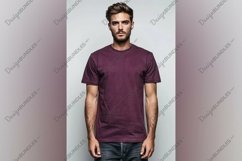 Burgundy T Shirt Logo Branding Mockup Product Image 2