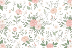 Watercolor soft bouquet with green leaves Product Image 1