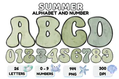Summer Alphabet & Numbers PNG Clipart Doodle Letters 300 DPI Product Image 1