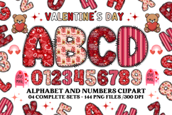 Valentine Alphabet Clip Art, valentines day letters doodle Product Image 1