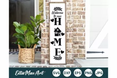Welcome Porch Sign SVG, Front Porch Sign SVG, Vertical Sign Product Image 1