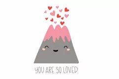 Valentine. valentine's day svg Love Heart Cartoon volcano Product Image 2