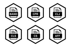 Set Of File Formats Icons Product Image 1