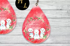 Snowmen earrings png,Merry Christmas earrings png design Product Image 2