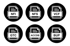 Set Of File Formats Icons Product Image 1