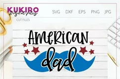 American Dad SVG with mustache - 4th Of July sign and shirt Product Image 2