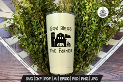 Farmhouse SVG Sign Design - God Bless The Farmer DXF PNG PDF Product Image 1
