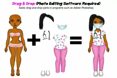 Healthcare Worker Nurse Doctor Clipart Customizable Doll PNG Product Image 5