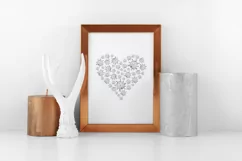 Quarantine Valentine heart clipart. Stop covid, stay home Product Image 6