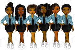 Black Woman Clipart Black Girl Clipart Denim Fashion PNG Product Image 3