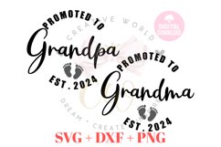 Promoted to Grandpa 2024 svg | Promoted to Grandma 2024 svg Product Image 1