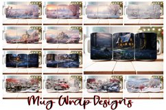 100 Winter Mug Wrap Bundle, Christmas Sublimation PNG, Snow Product Image 3