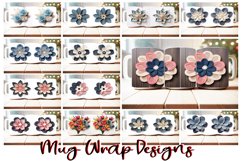 100 Mega Bundle 3D Flower Mug Wrap Designs PNG, Spring PNG Product Image 2
