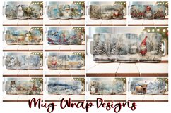 120 Flower Mug Wrap Bundle, Floral Sublimation PNG, Snowman Product Image 3