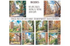 Watercolor Russia cityscapes clipart - residental areas JPG Product Image 2