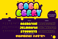 Boba Berry | Cute 3D Balloon Layered Webfont for Fun Website Product Image 2