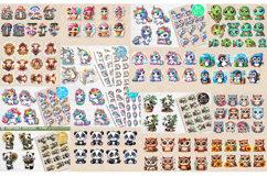 STICKER BUNDLE. Print &amp; Cut Stickers 300 PNG Product Image 3