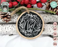 Christmas SVG File, Noel SVG, Round Christmas Sign SVG File Product Image 3