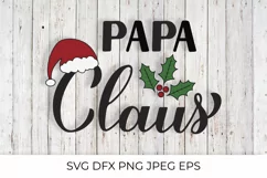Papa Claus calligraphy. Christmas family lettering SVG Product Image 1
