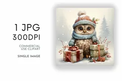 Christmas Owl Paper JPG & Image PNG Product Image 2