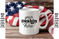 4th of July white 11oz blank coffee mug mockup Product Image 1
