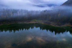 Misty and foggy forest at Fusine Lake Product Image 1