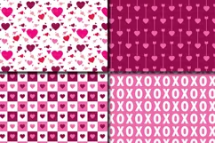 Magenta and Pink Valentine Digital paper Pack with hearts and arrows / Valentine backgrounds / Valentine patterns Product Image 2