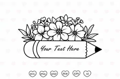 Floral Pencil Svg, Teacher Svg, Back To Scool Svg Product Image 1