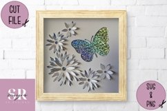 3D Floral butterfly | Paper cutting | Butterfly SVG Product Image 1