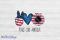 Peace Love America png, Sublimation design, 4th July png Product Image 1