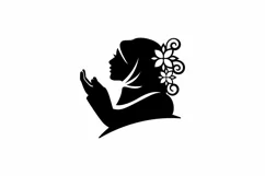 Hijab Woman | Muslim Woman Prayer | Prayer Hands SVG Product Image 2