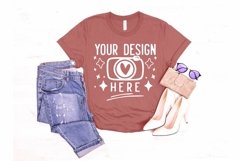Bella Canvas 3001 Heather Mauve Mockup, Unisex Tshirt Mockup Product Image 1